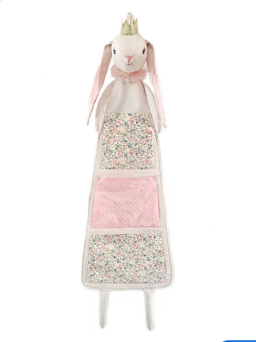 Mon Ami Girl’s Princess Bunny Cream Pink 41” Floral Fabric Hanging Organizer